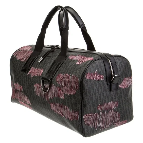 Dior unisex stitched limited edition oblique monogram jacquard logo duffle bag - Picture 2 of 15